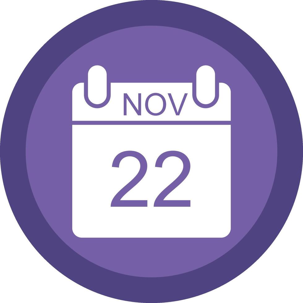 November Glyph Due Circle Icon Design vector