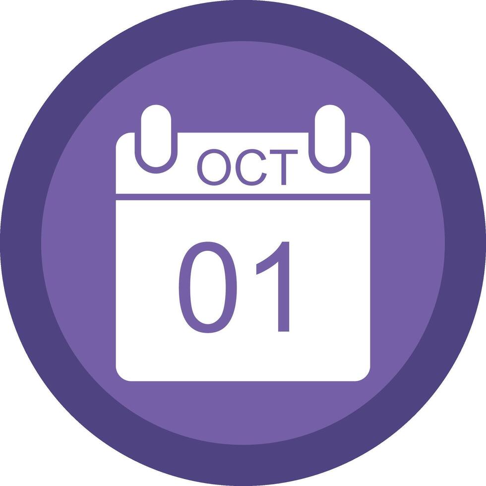 October Glyph Due Circle Icon Design vector