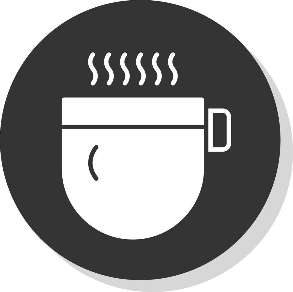 caliente bebida glifo sombra circulo icono diseño vector