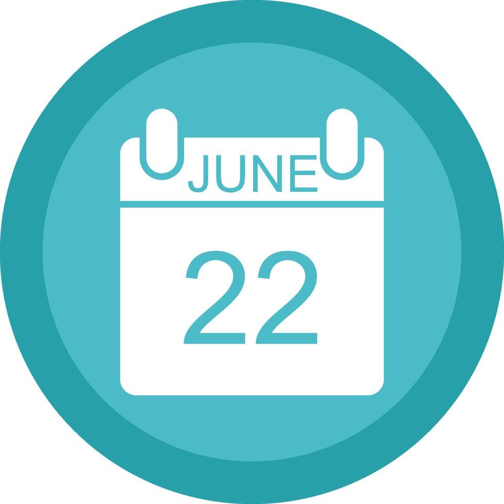 June Glyph Due Circle Icon Design vector