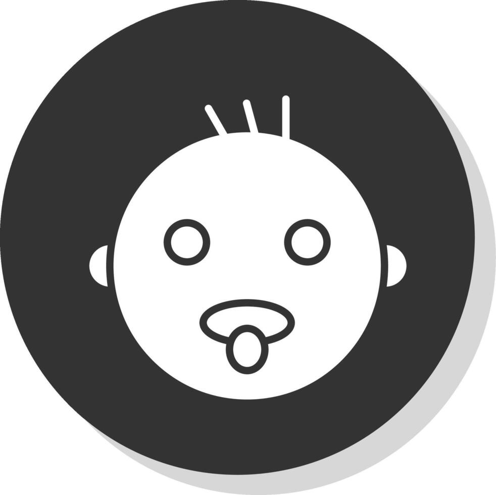 Baby Glyph Shadow Circle Icon Design vector