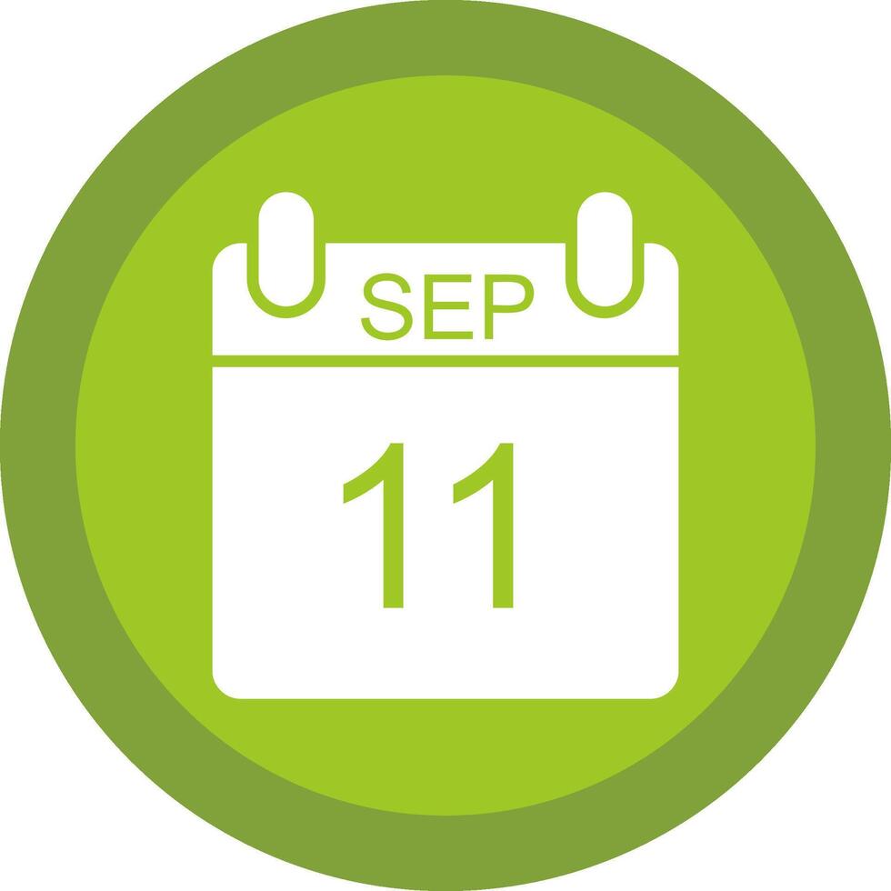 September Glyph Due Circle Icon Design vector