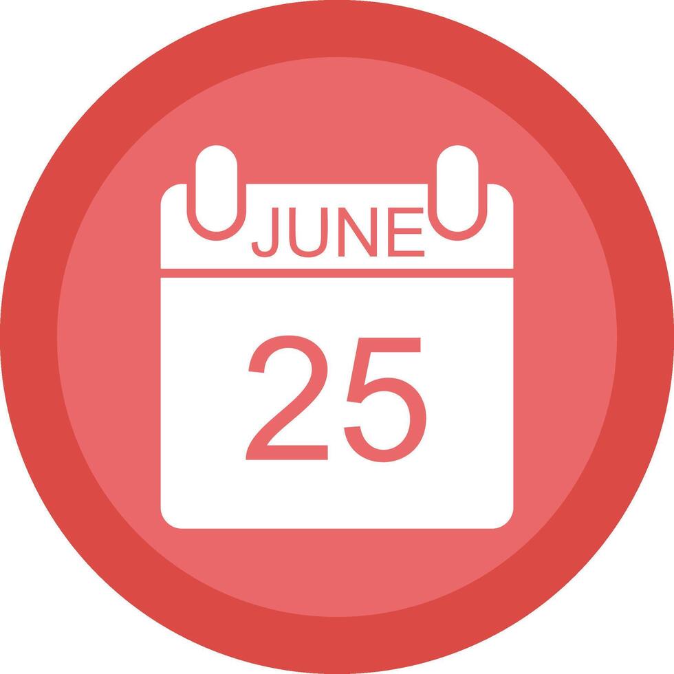 June Glyph Due Circle Icon Design vector