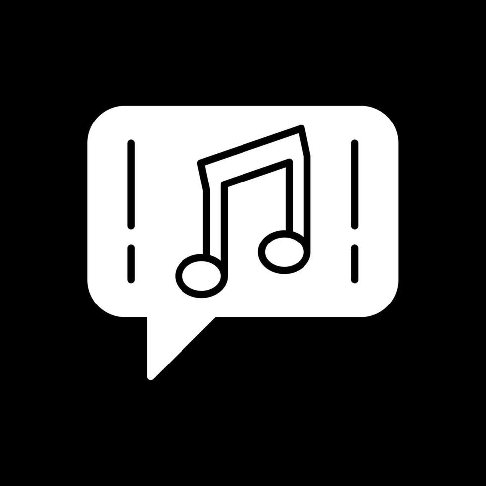 Music Glyph Inverted Icon Design vector
