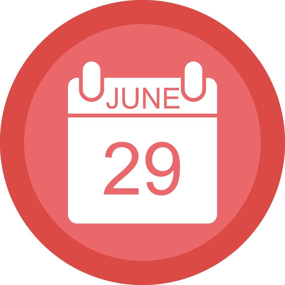 June Glyph Due Circle Icon Design vector