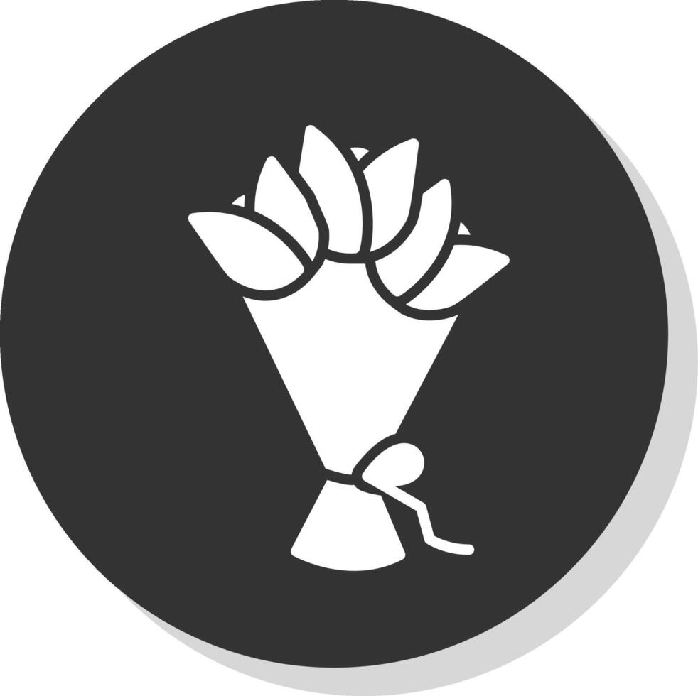 Hand Bouquet Glyph Shadow Circle Icon Design vector