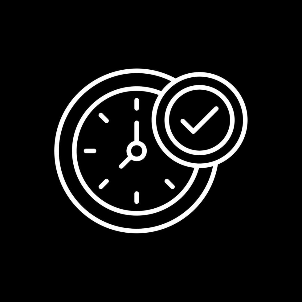 Clock Line Inverted Icon Design vector