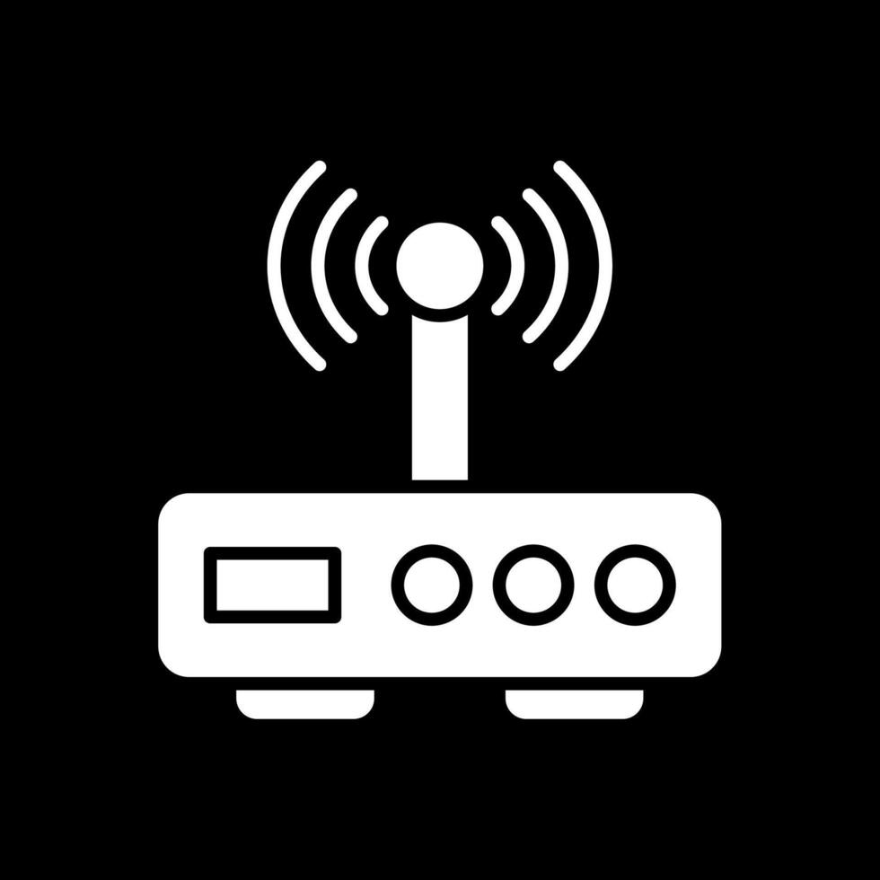 Modem Glyph Inverted Icon Design vector