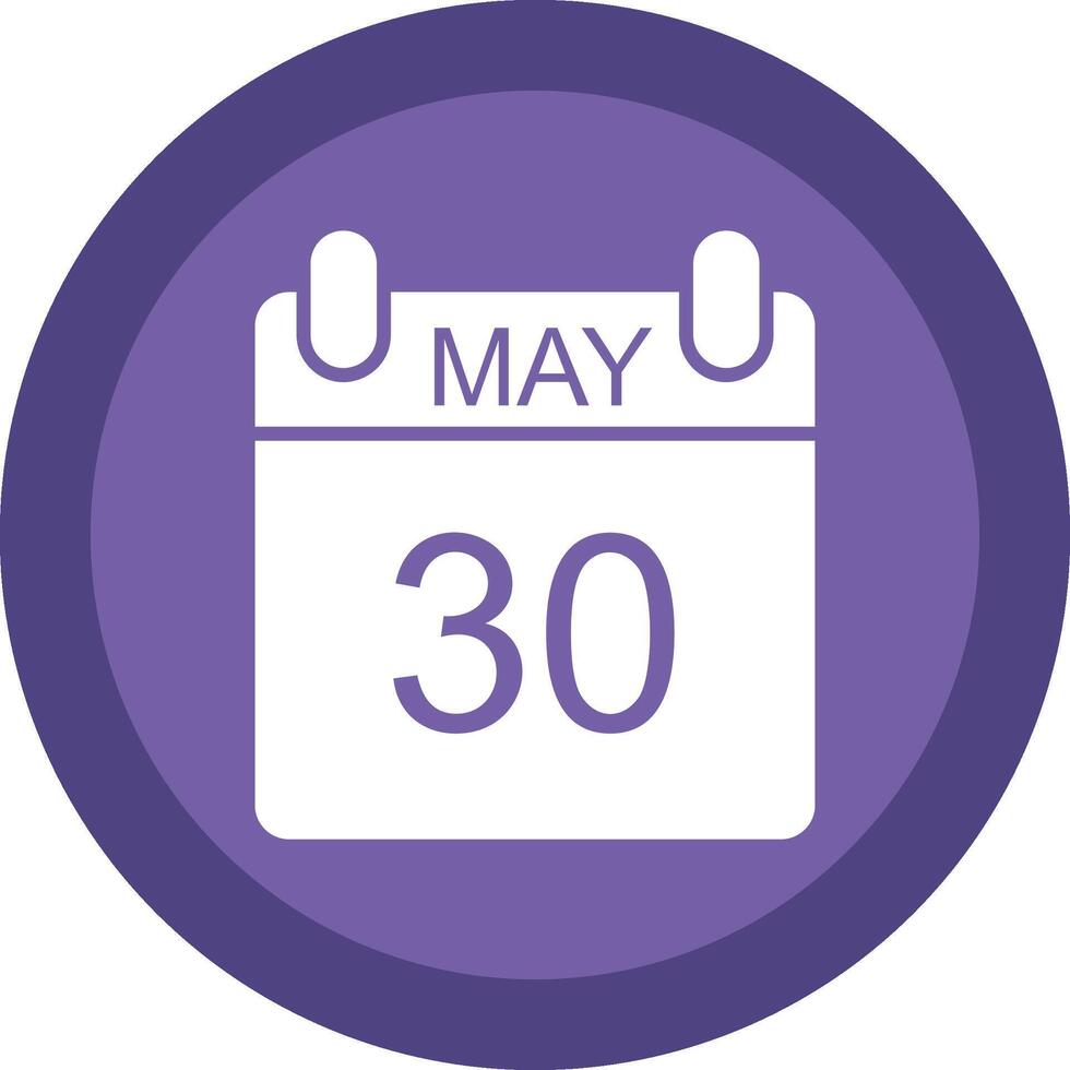 May Glyph Due Circle Icon Design vector