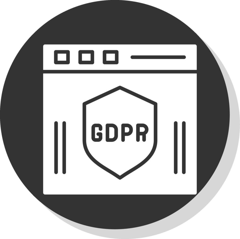 gdpr glifo sombra circulo icono diseño vector