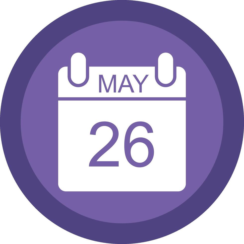 May Glyph Due Circle Icon Design vector