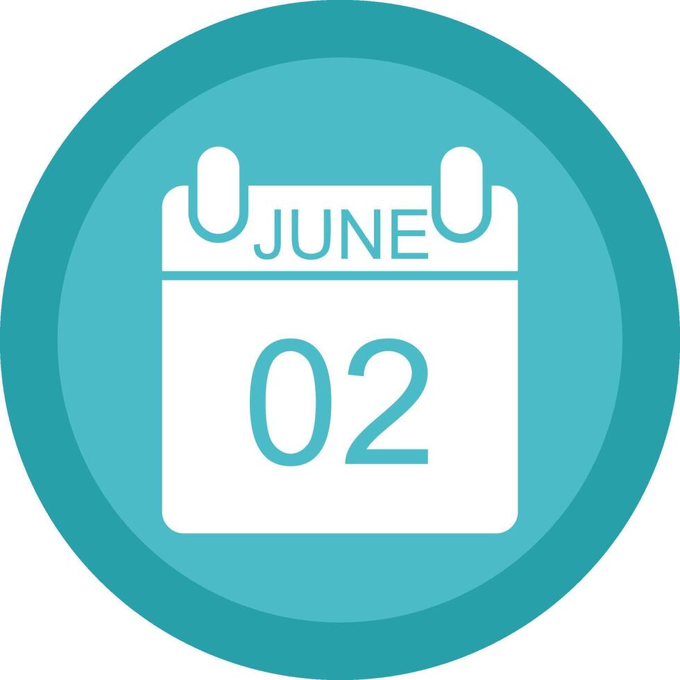 June Glyph Due Circle Icon Design vector
