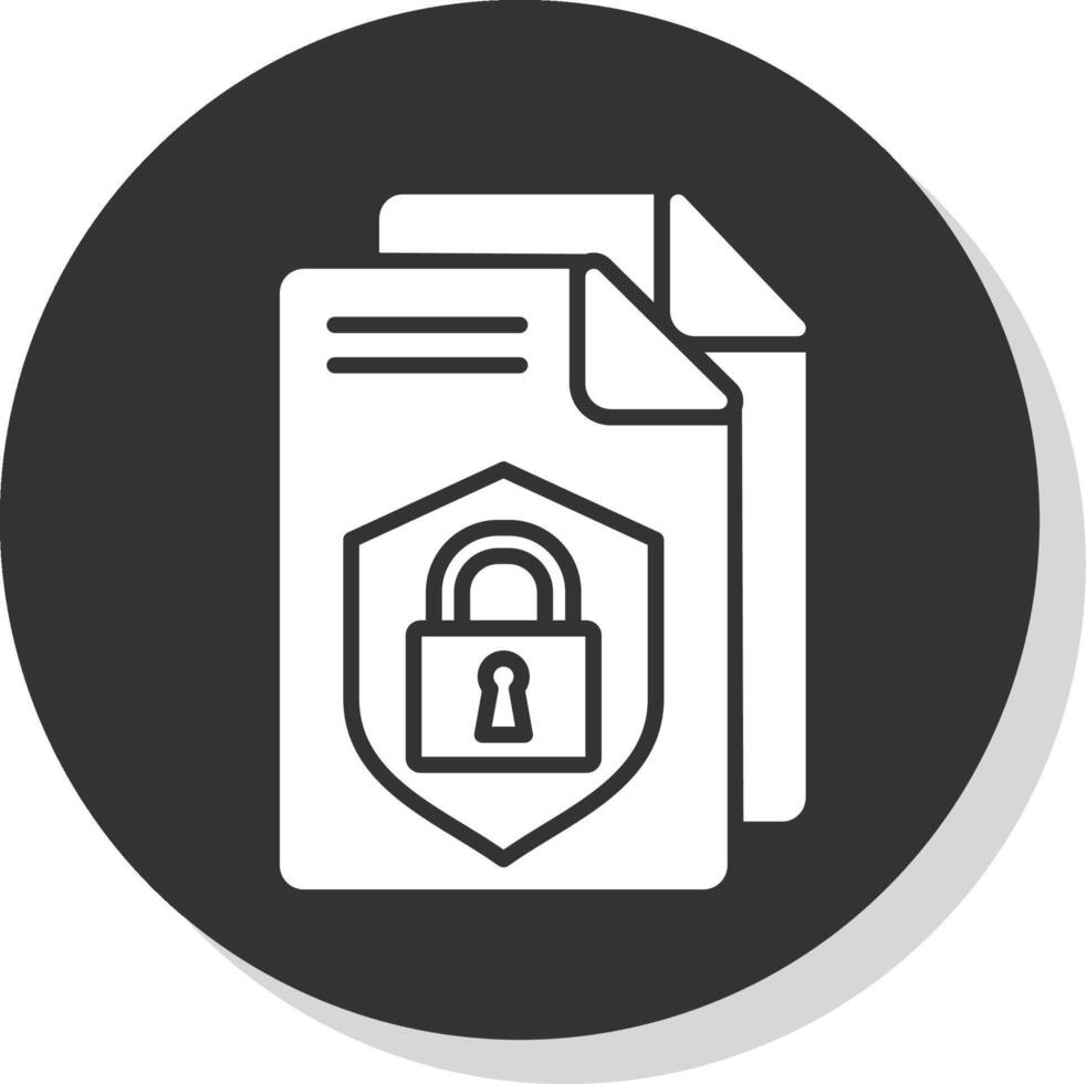 Privacy Policy Glyph Shadow Circle Icon Design vector