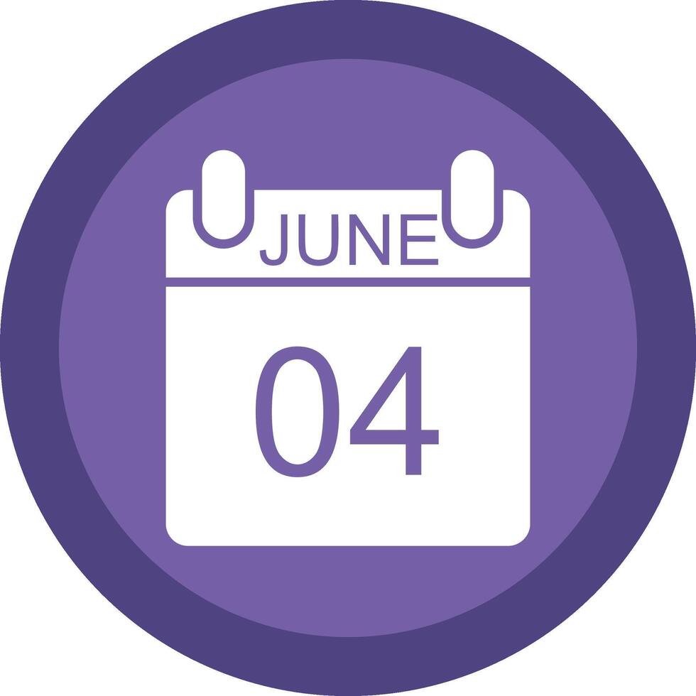 June Glyph Due Circle Icon Design vector