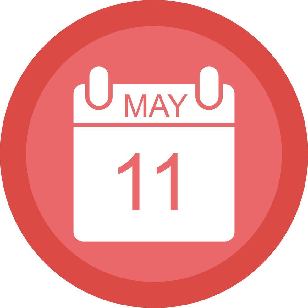 May Glyph Due Circle Icon Design vector