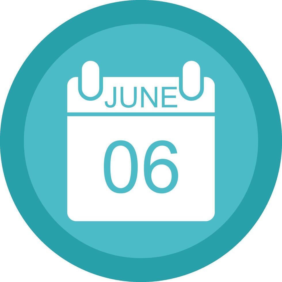 June Glyph Due Circle Icon Design vector