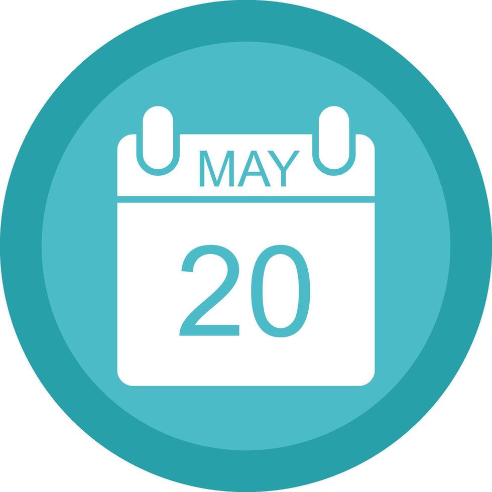 May Glyph Due Circle Icon Design vector