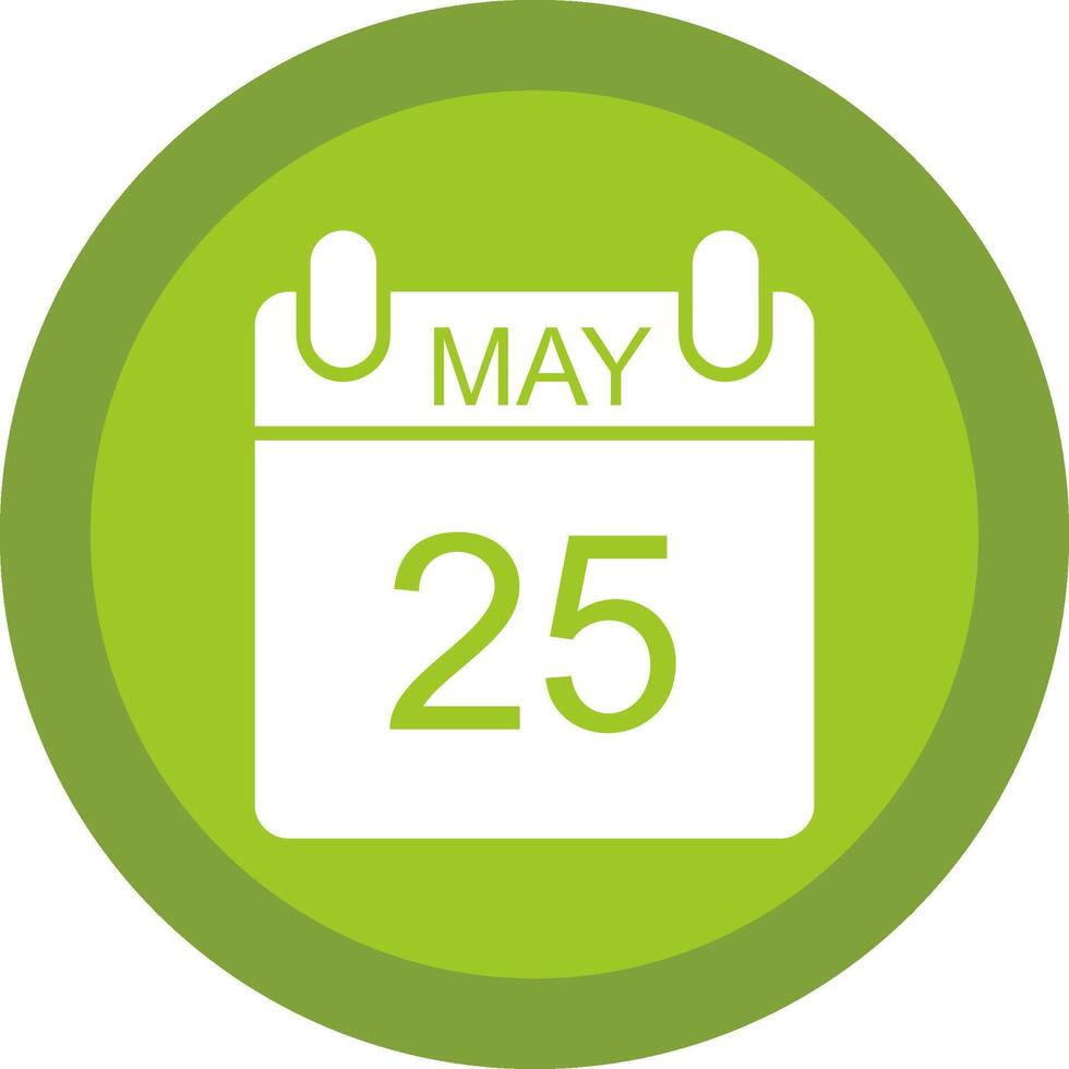 May Glyph Due Circle Icon Design vector