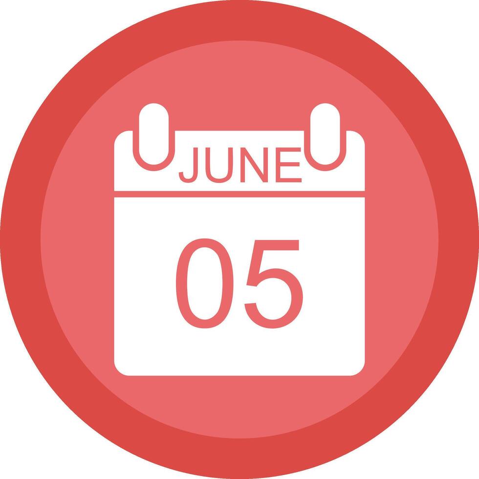 June Glyph Due Circle Icon Design vector
