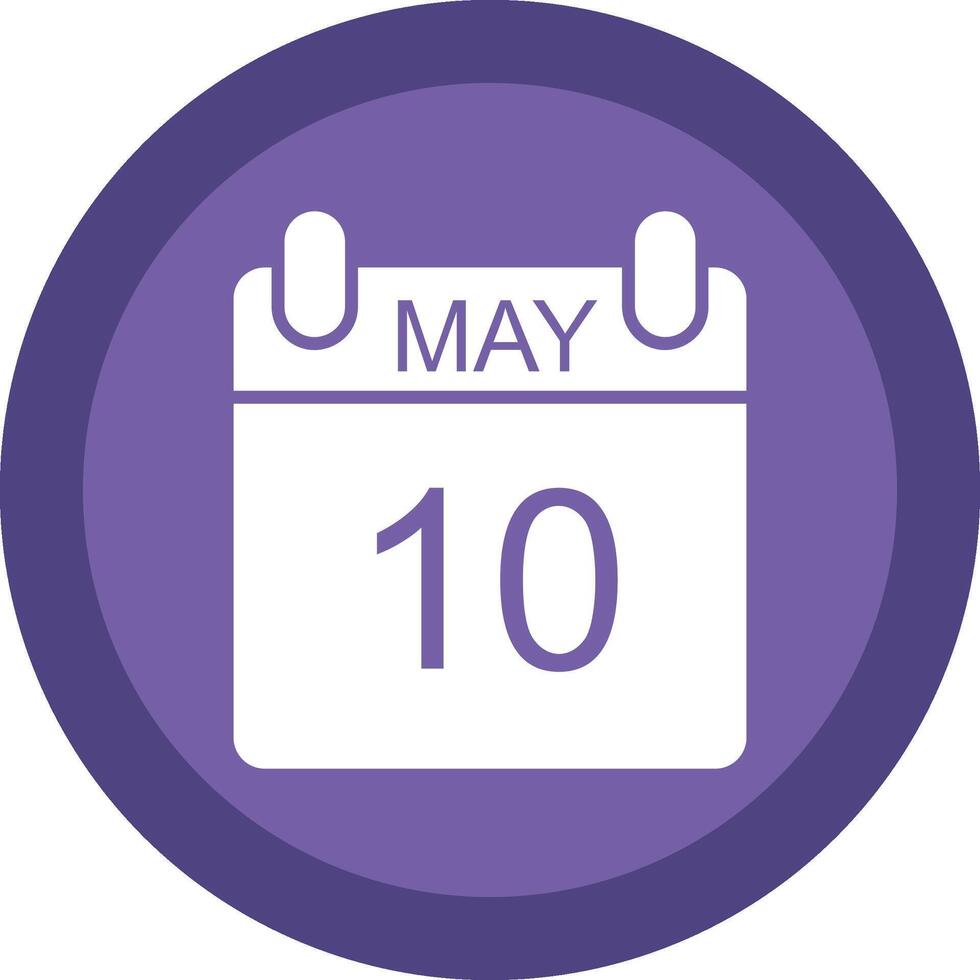 May Glyph Due Circle Icon Design vector