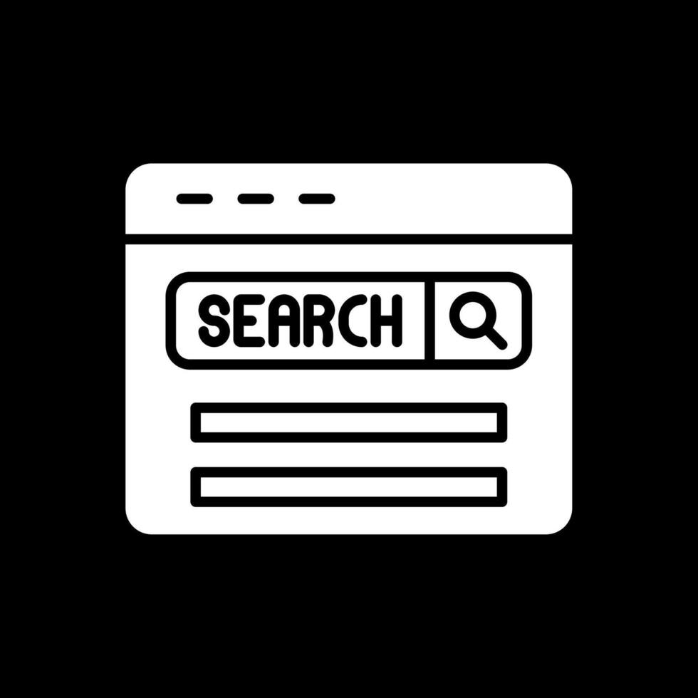 Web Browser Glyph Inverted Icon Design vector