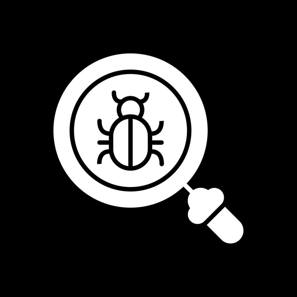 Bugs Glyph Inverted Icon Design vector