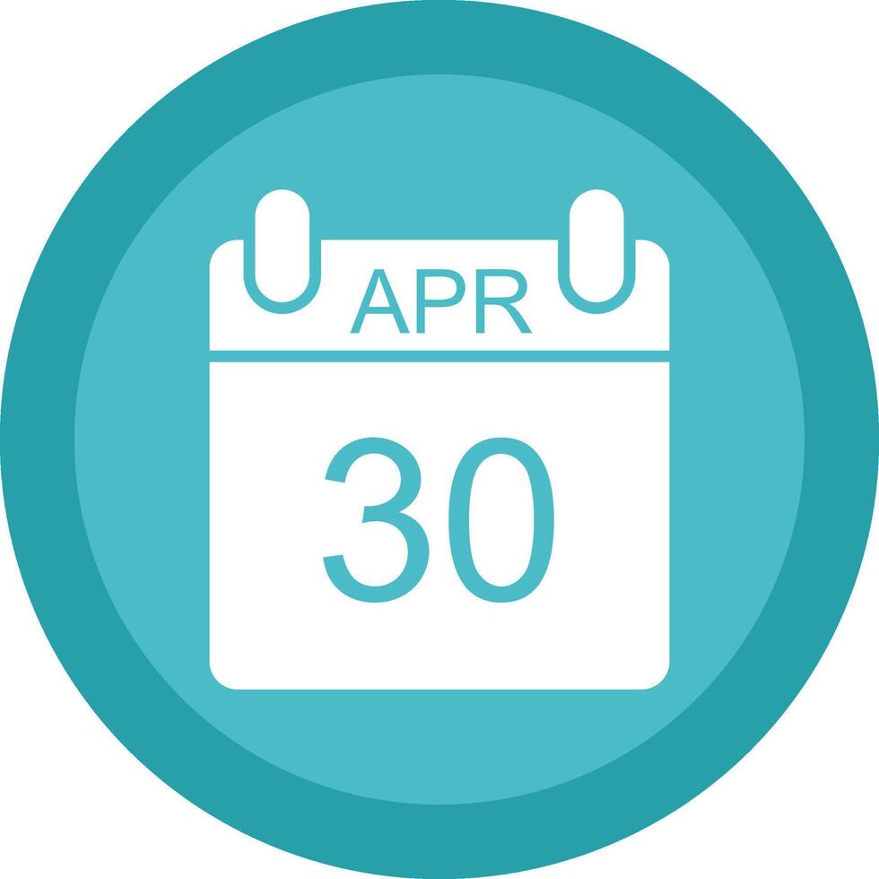 April Glyph Due Circle Icon Design vector