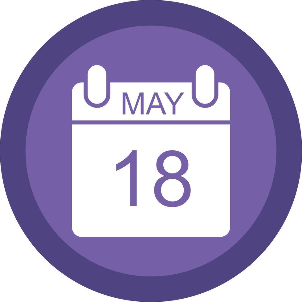 May Glyph Due Circle Icon Design vector