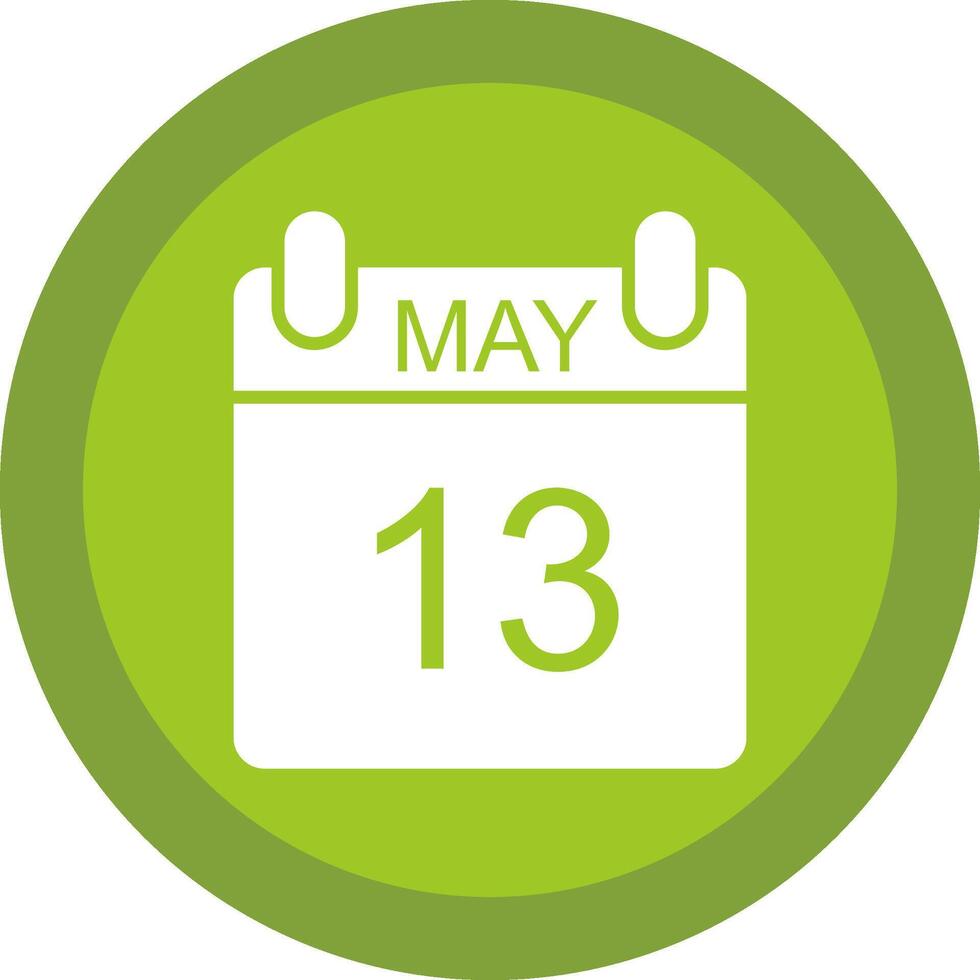 May Glyph Due Circle Icon Design vector