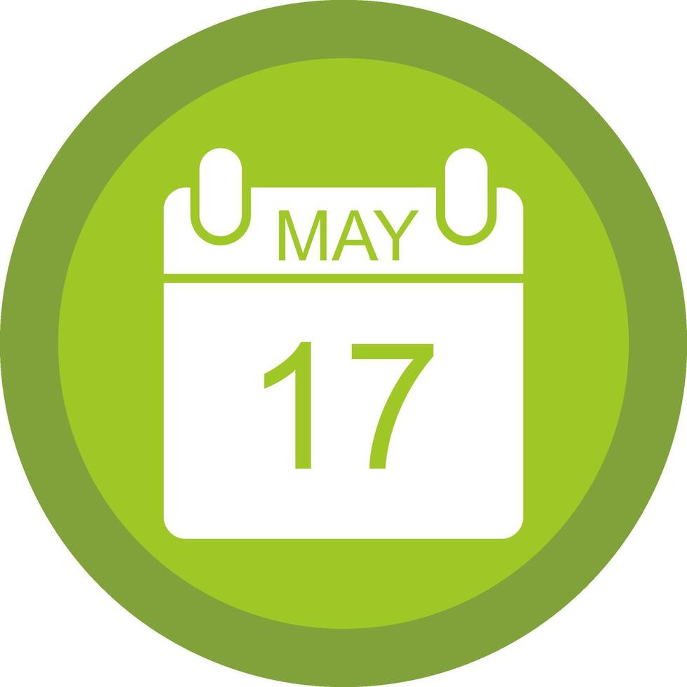May Glyph Due Circle Icon Design vector