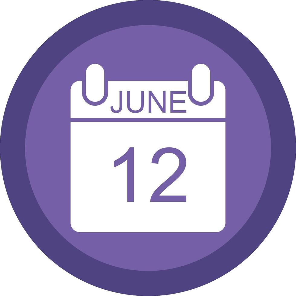 June Glyph Due Circle Icon Design vector