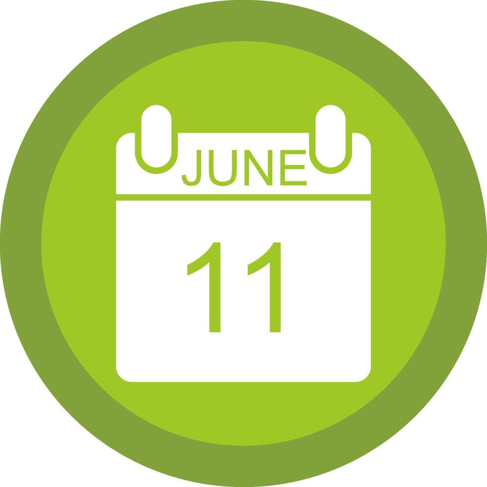 June Glyph Due Circle Icon Design vector