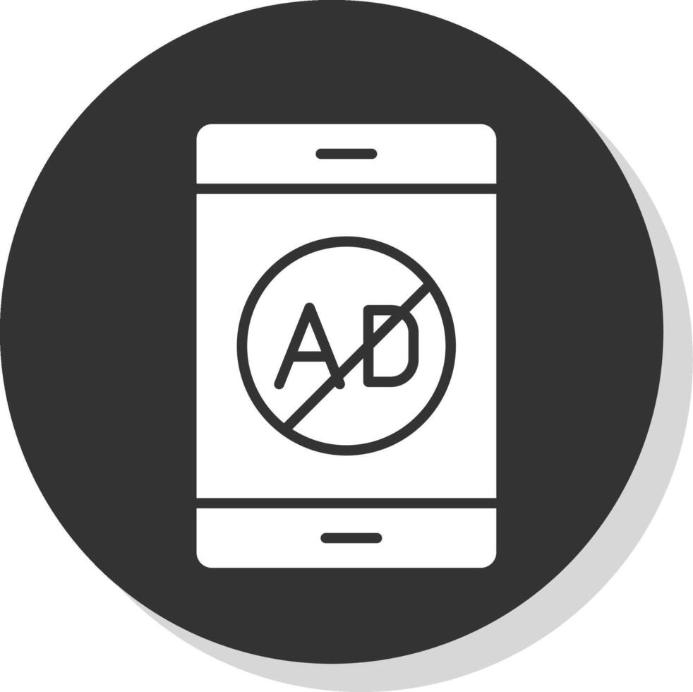 Ad Blocker Glyph Shadow Circle Icon Design vector