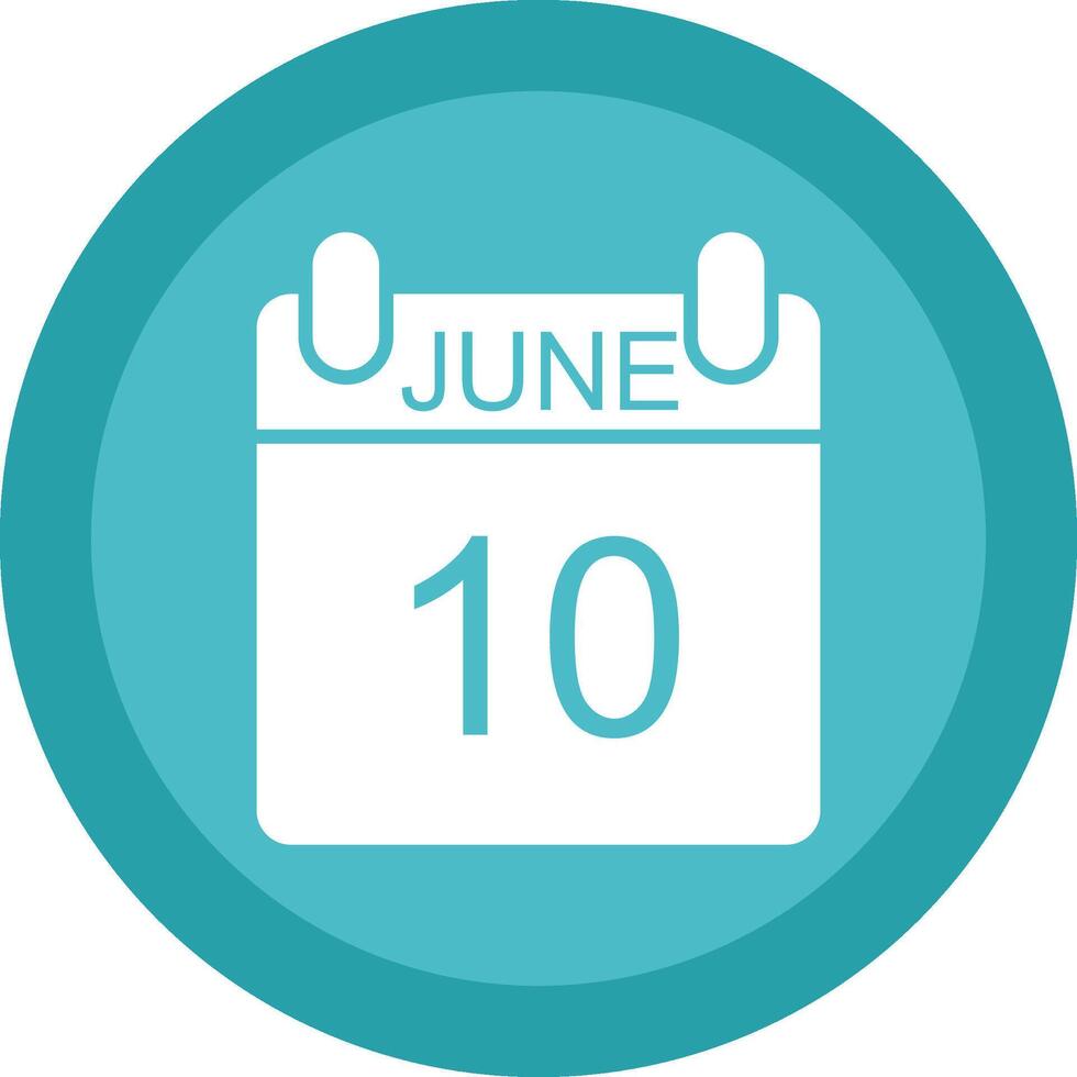 June Glyph Due Circle Icon Design vector