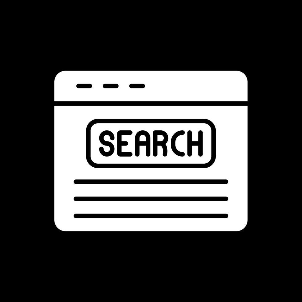 Search Bar Glyph Inverted Icon Design vector