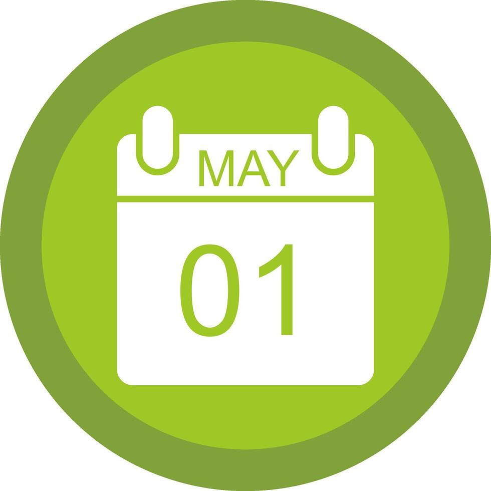 May Glyph Due Circle Icon Design vector