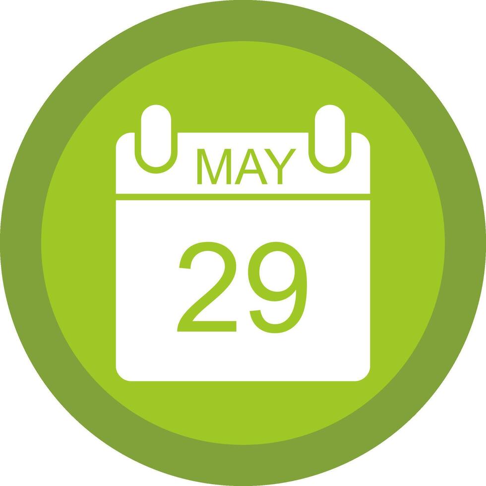 May Glyph Due Circle Icon Design vector