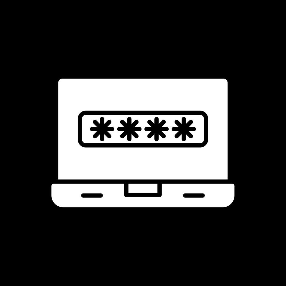 Password Glyph Inverted Icon Design vector