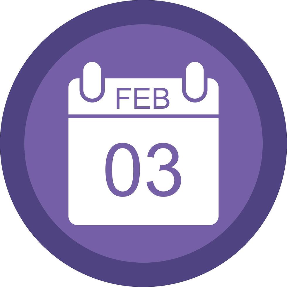 February Glyph Due Circle Icon Design vector