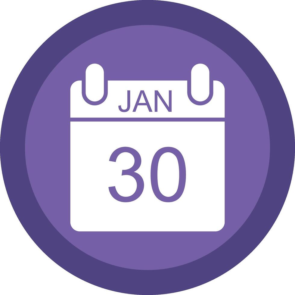 January Glyph Due Circle Icon Design vector