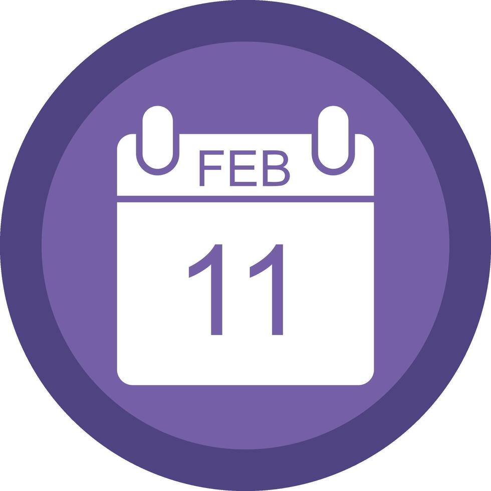 February Glyph Due Circle Icon Design vector