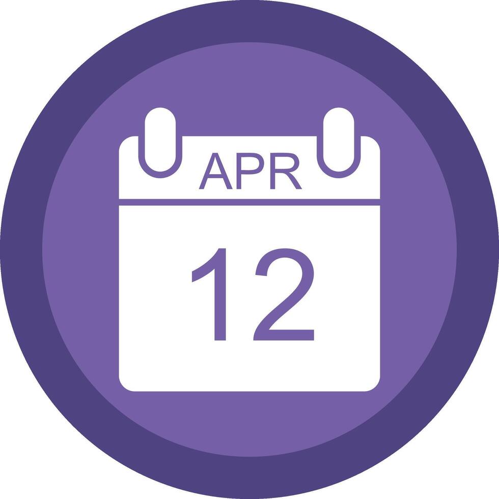 April Glyph Due Circle Icon Design vector