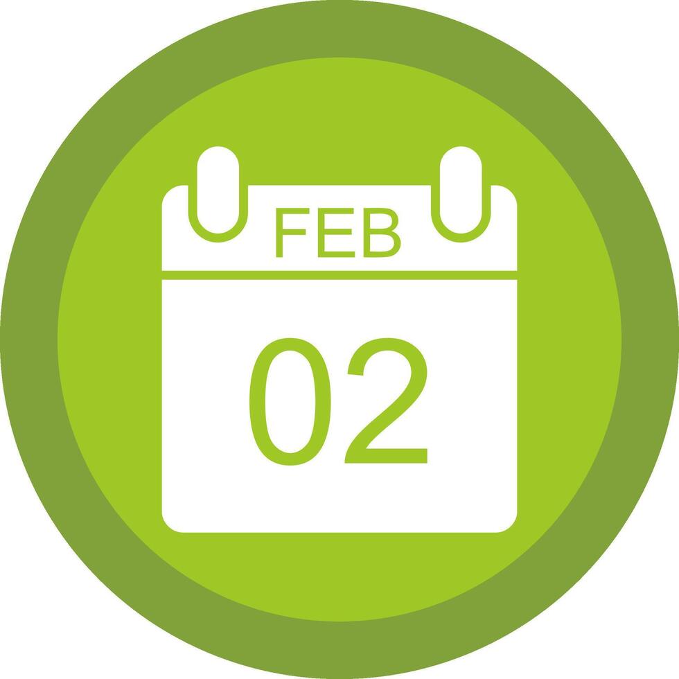 February Glyph Due Circle Icon Design vector