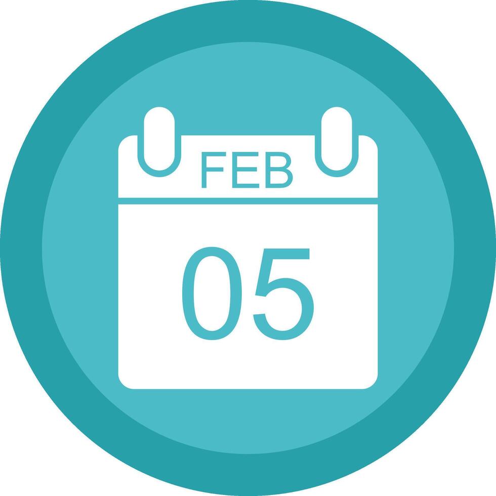 February Glyph Due Circle Icon Design vector