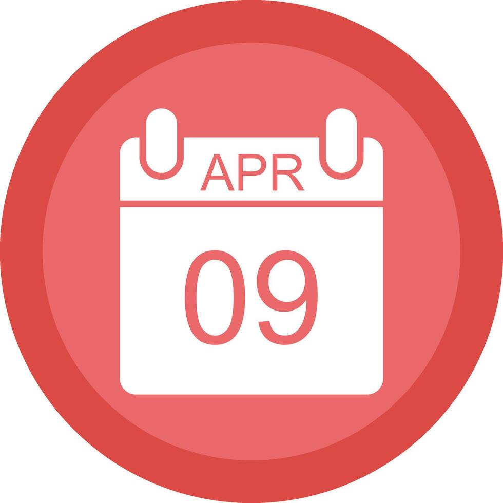 April Glyph Due Circle Icon Design vector