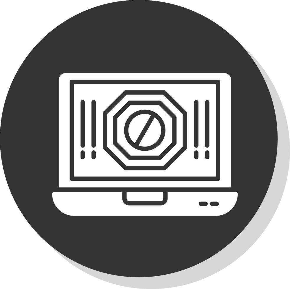 Ad Blocker Glyph Shadow Circle Icon Design vector