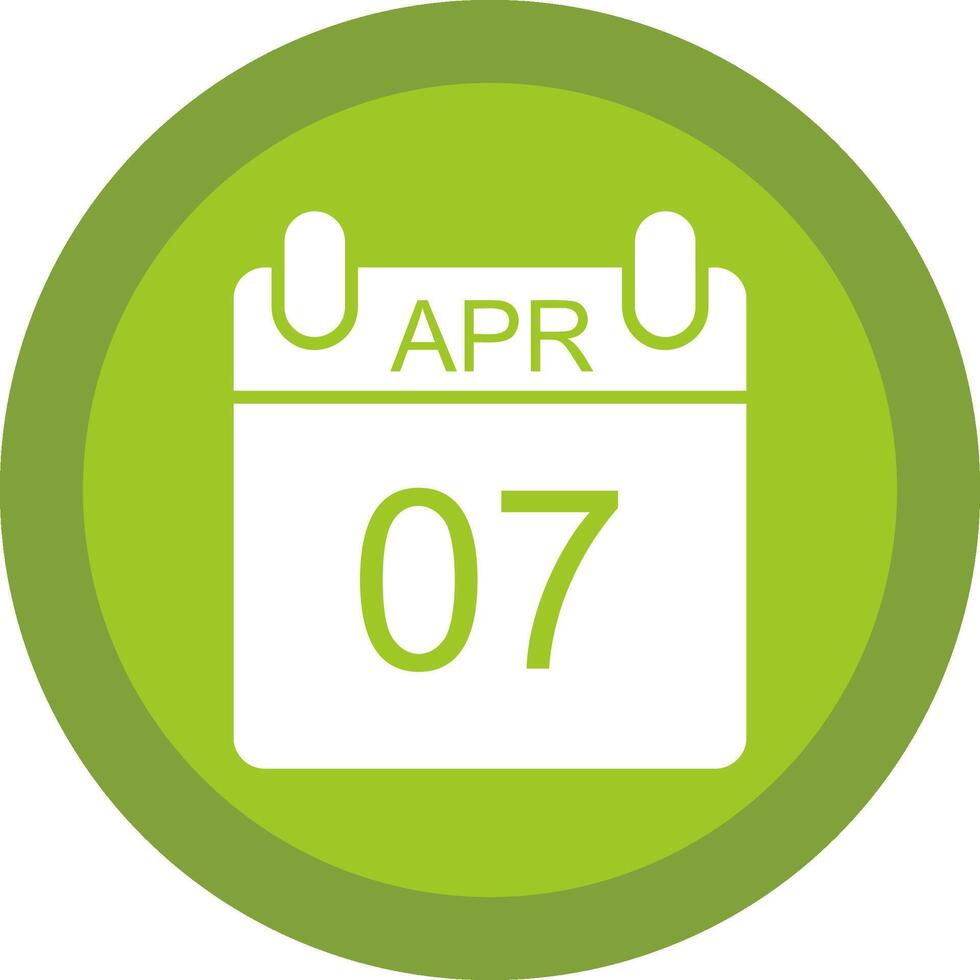 April Glyph Due Circle Icon Design vector