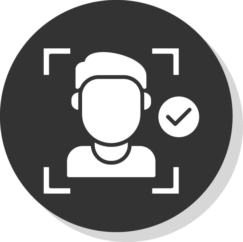 Face Detection Glyph Shadow Circle Icon Design vector