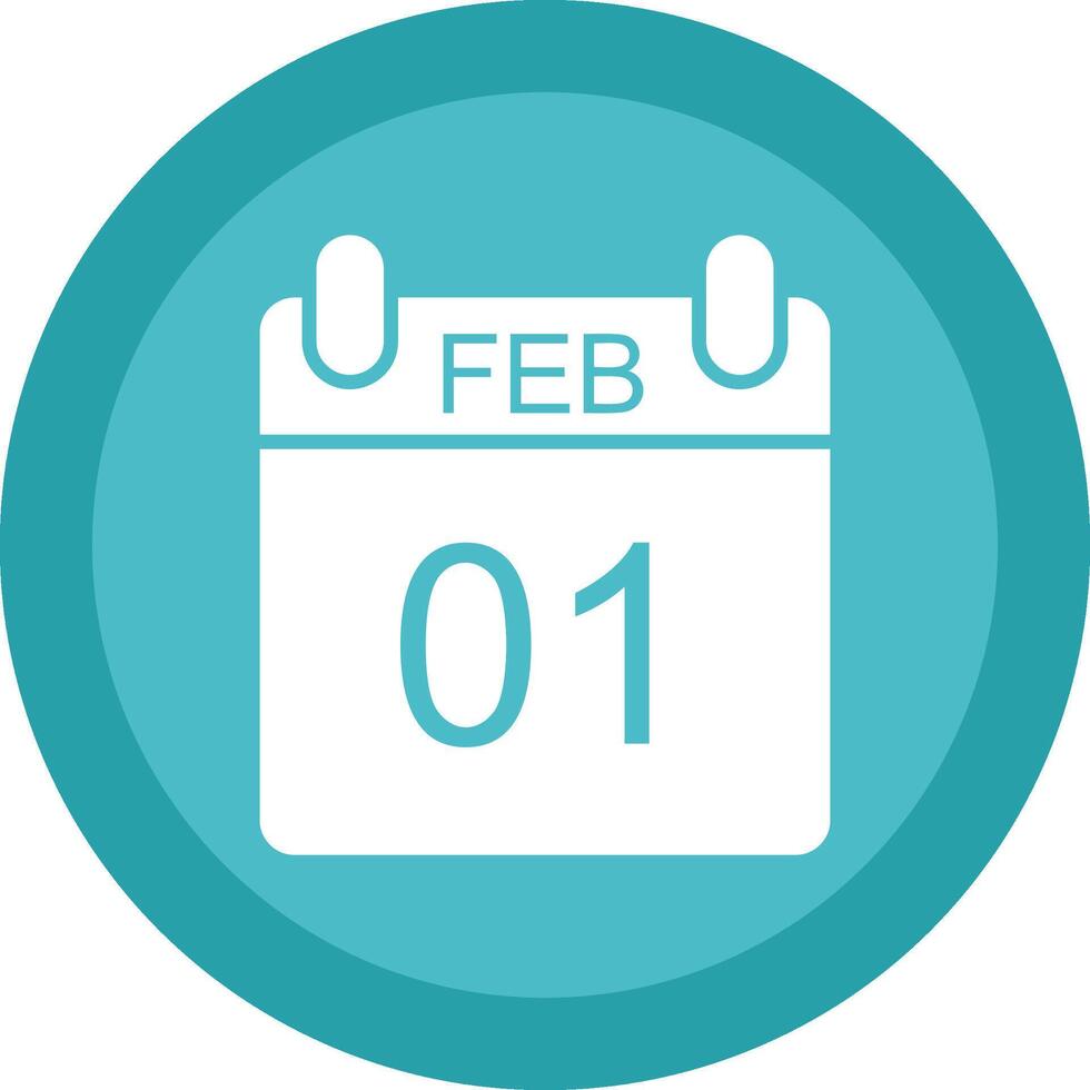 February Glyph Due Circle Icon Design vector