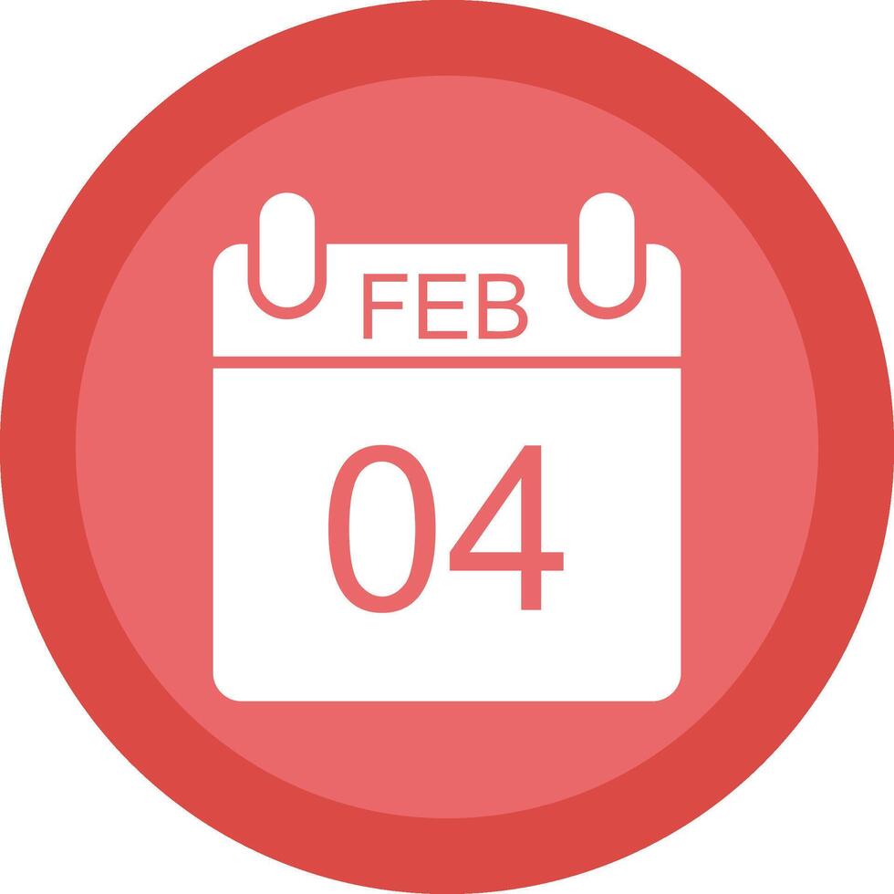 February Glyph Due Circle Icon Design vector
